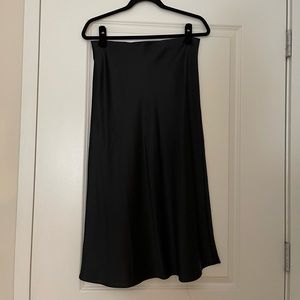 Black Silk Midi Skirt - Madewell